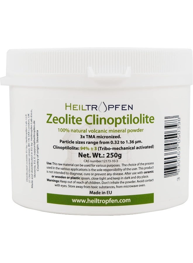 Heiltropfen Zeolite Powder, 0.55 lb - 250 g, ULTRA FINE less-than 2 um, Clinoptilolite: 95%, 3x activated, Natural Mineral Dust - Image 2